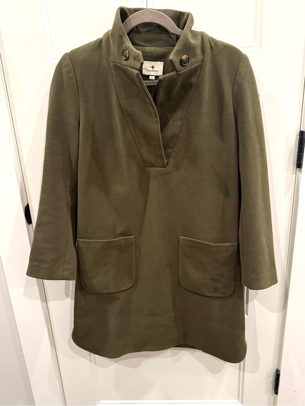 Tuckernuck Emerson Coat Dress in Olive Green, XS